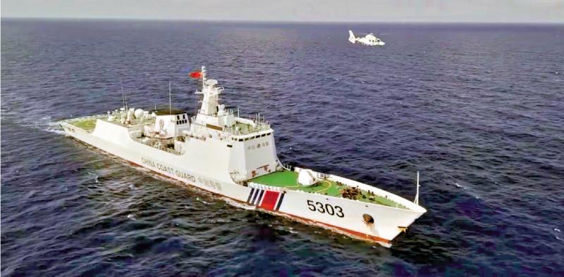 中國海警首次在黃巖島起飛艦載機