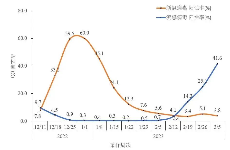 中疾控：流感病毒陽性率上升趨緩